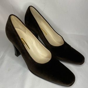 Franco Fieramosca  Brown Velvet Pumps Sz 7 M